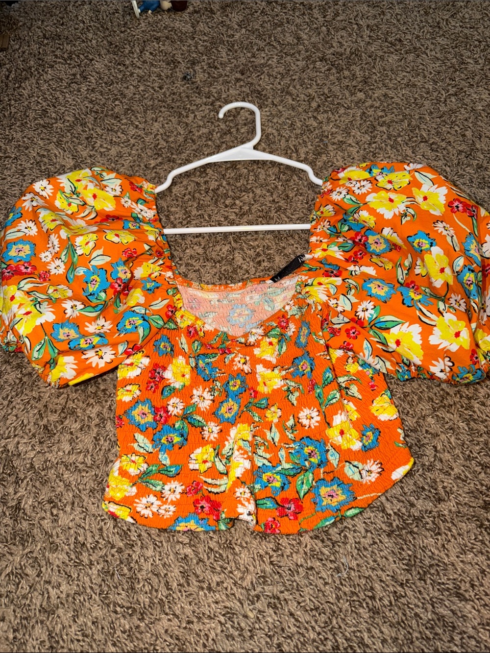 Zara Floral Orange Crop Top